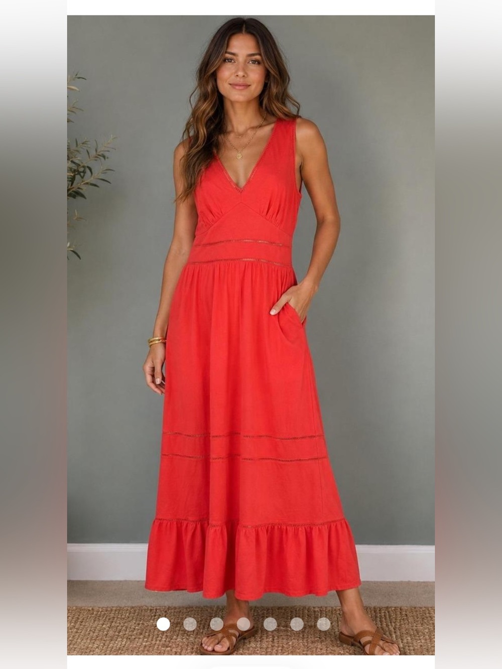 Lands End coral eyelet dress size 1x